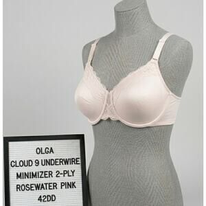 Olga Cloud 9 Minimizer Bra 42DD Pink Underwire 2-Ply Support Style G18961